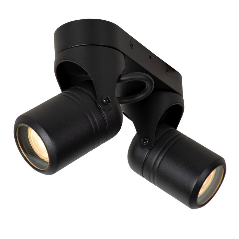 Lucide NIORT - Stropné bodové svietidlo Vonkajšie - 2xGU10 - IP44 - Čierne